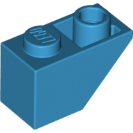 Lego kostka (kostička) 1x2 sklon (šikmá) 45° invertovaná, azurová tmavá (6135608)